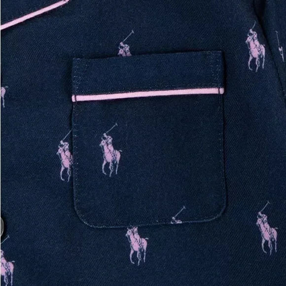 Polo Ralph Lauren Little Girls Woven Long Sleeve Pyjamas 2-Piece Set - Picture 3 of 4